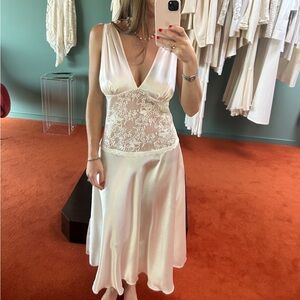 Elegant Lace Satin Nightgown